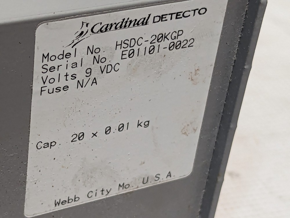 Cardinal Detecto HSDC-20KGP Digital Hanging Scale, 20kg, 9VDC, Throws Err A