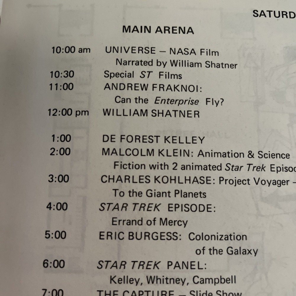 Space Con 4 Mountain View California June 1977 Program