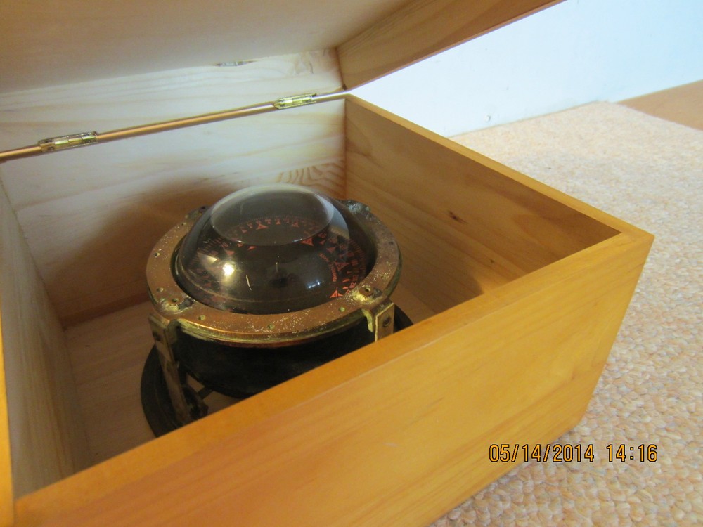 Vintage Maritime Solid Brass Boat Wet Compass