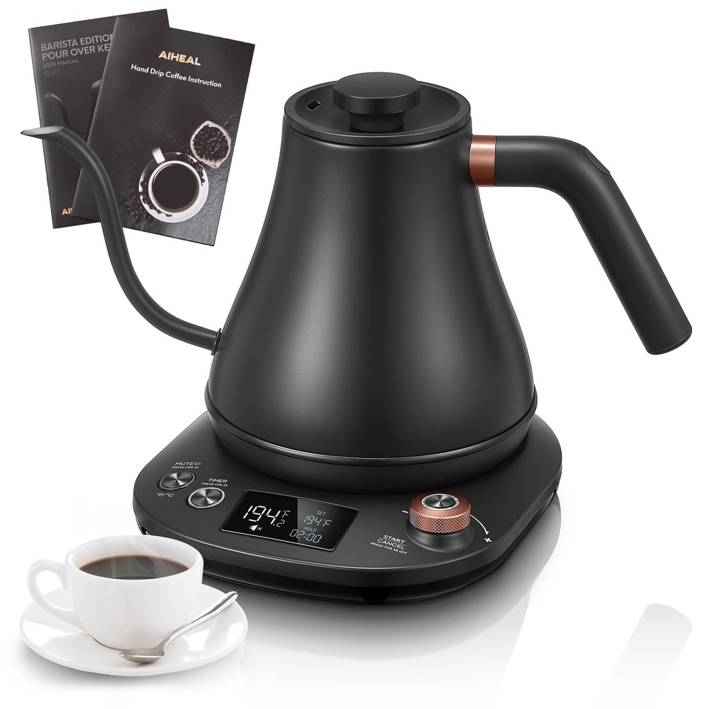 Electric Gooseneck Kettle Temperature Control, Pour Over Electric Kettle for ...