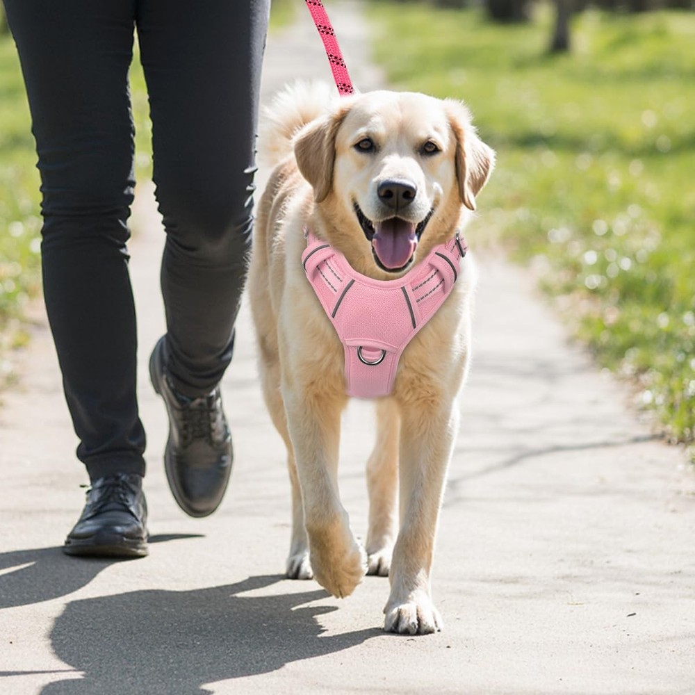 No Pull Dog Harness Large Reflective Dog Harness with Front Clip and Easy Con...