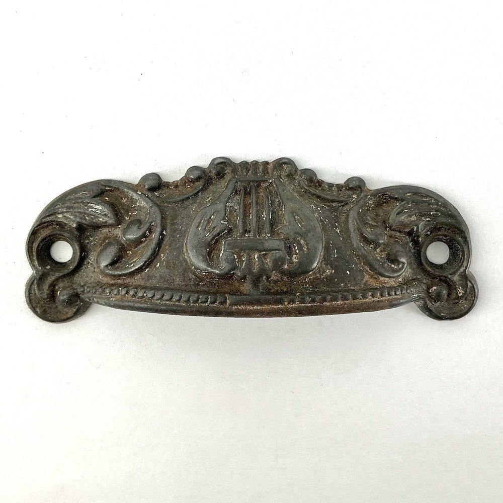 Antique Art Nouveau Bin Pull Drawer Handle Victorian Hardware Cast Iron 007