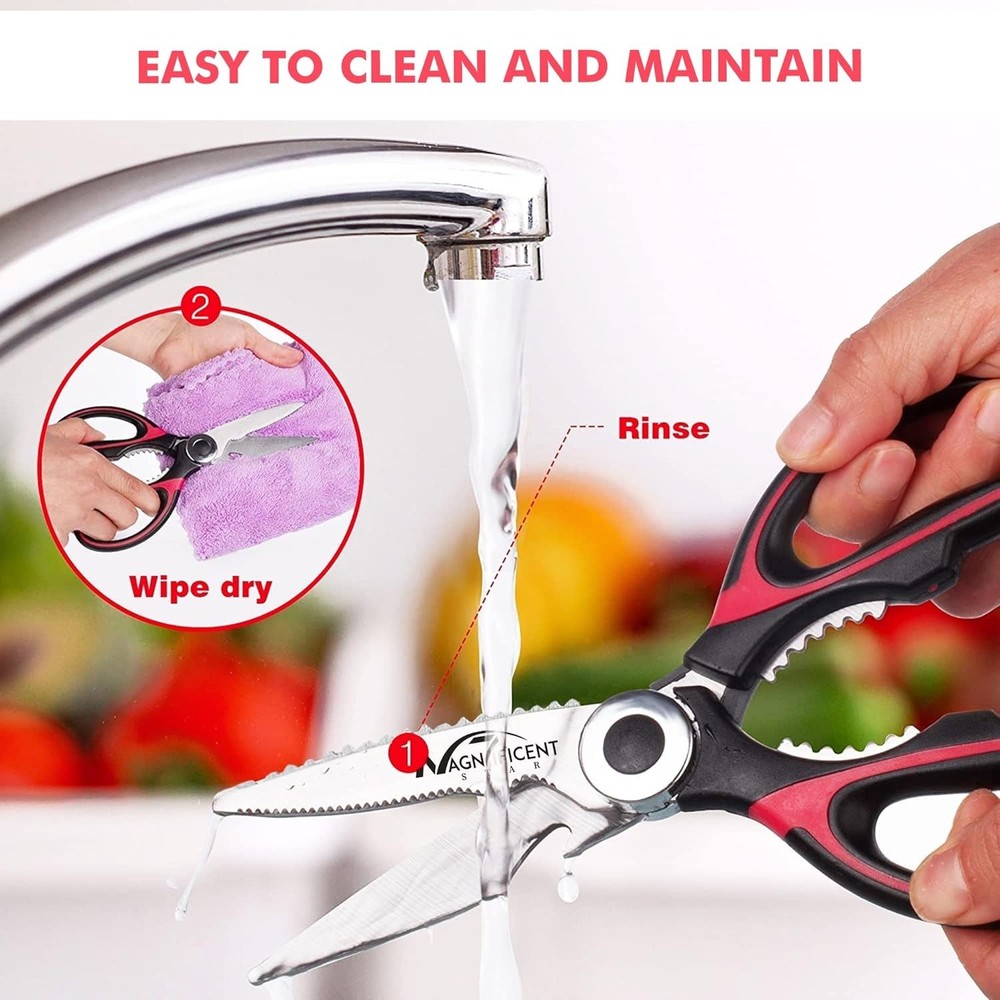 Professional Sharp Kitchen Shears with Safety Cover - Versatile & Durable Design