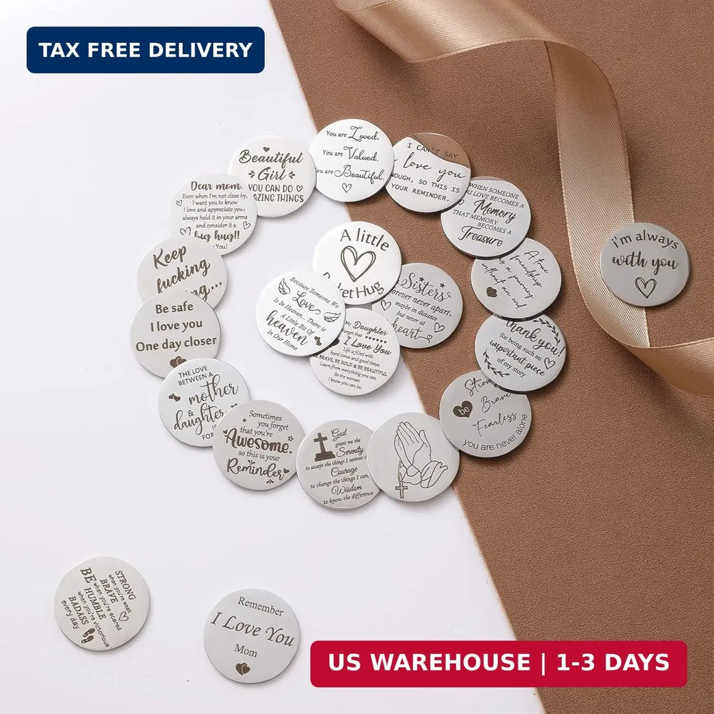 Jack&Chris Pocket Hug Token Long Distance Relationship Keepsake, Double Sided Me