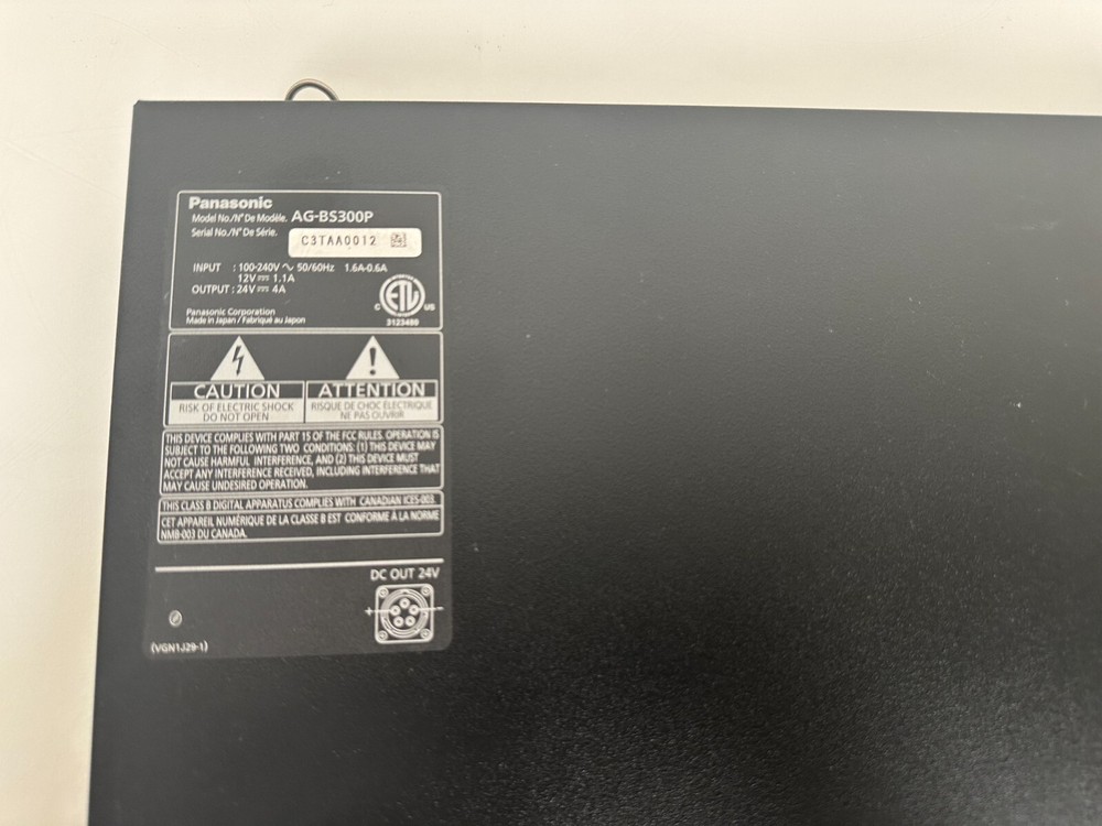 Panasonic AG-BS300P Base Station / Powers On / Untested / Unit Only