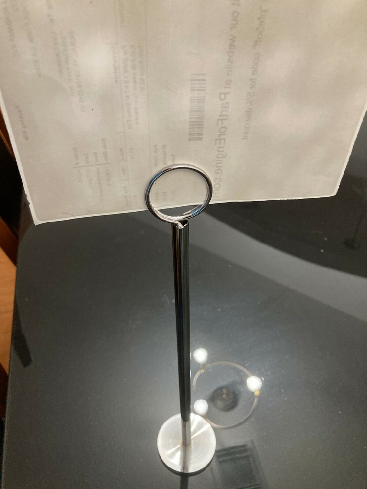 12" Chrome Menu / Card Holder