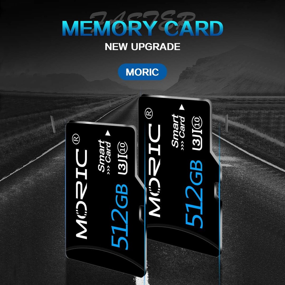 MORIC 512GB Micro SD Card with Adapter with Adapter SD Card Class 10 Memory Card