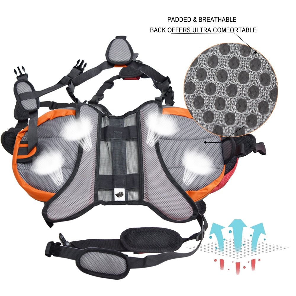 Adjustable Service Dog Supply Backpack Saddle Bag for Camping Hiking Training...