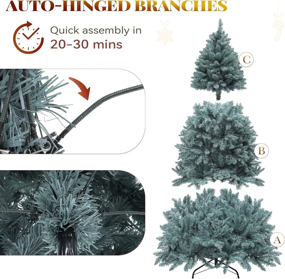 Prelit Blue Spruce Christmas Tree with Adjustable Lighting System, 6 FT