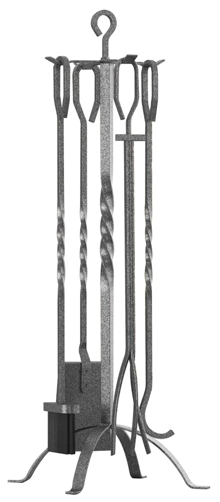 5 Pieces Fireplace Tools Sets Fireplace Accessories Tools Holder with Handles...