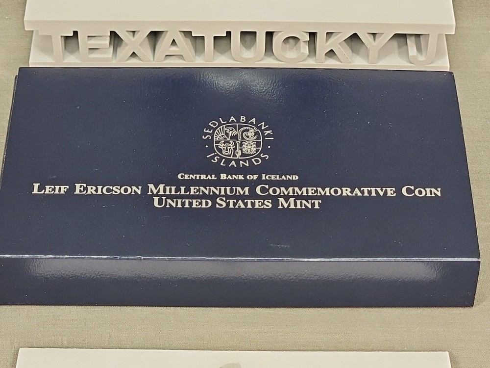 US Mint 2000 Leif Ericson Millennium Commemorative Silver Dollar COA