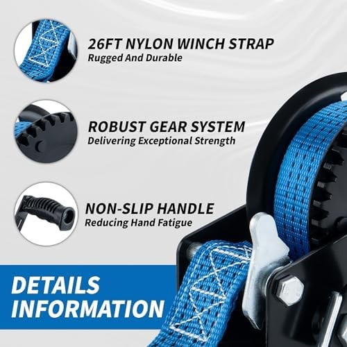 1600lb Heavy Duty Boat Trailer Hand Winch