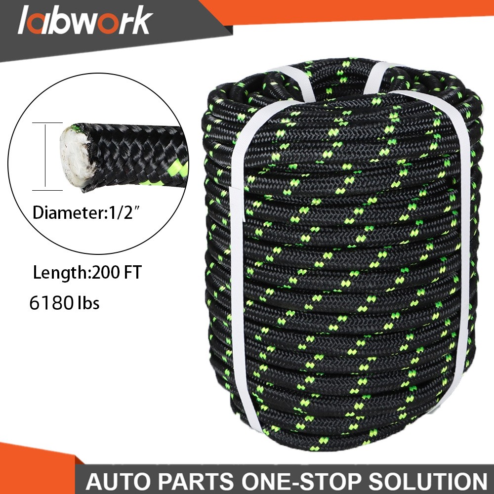 Labwork Double Braid Polyester Bull Rope 6180Lbs Breaking Strength 1/2" × 200'
