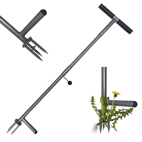 39"/42" Stand Up Weeder Hand Tool - Weed Puller Tool - Long Handle 3 1.0 Black