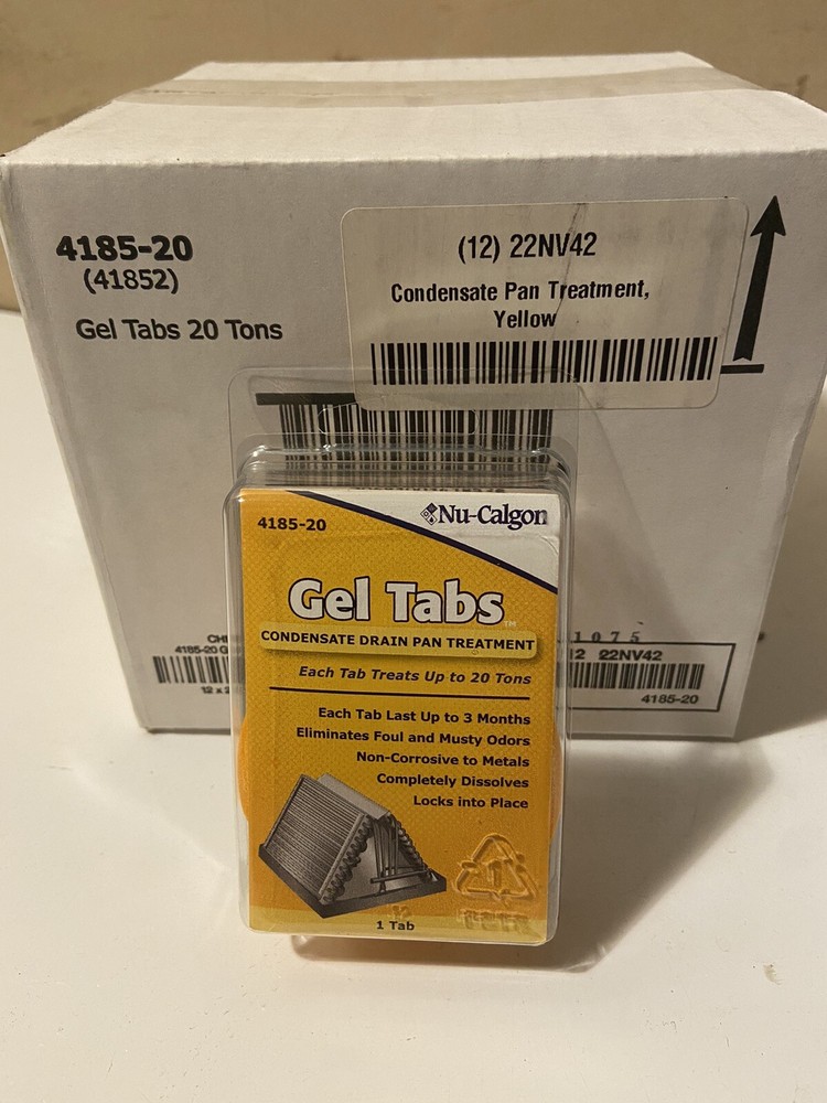 Nu-Calgon Gel Tabs 4185-20 Condensate Drain Pan Treatment (Box Of 12)