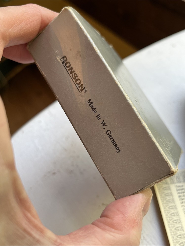 RONSON VARATRONIC Piezo-Electric Silver Engine Turned Lighter Made W. Germany