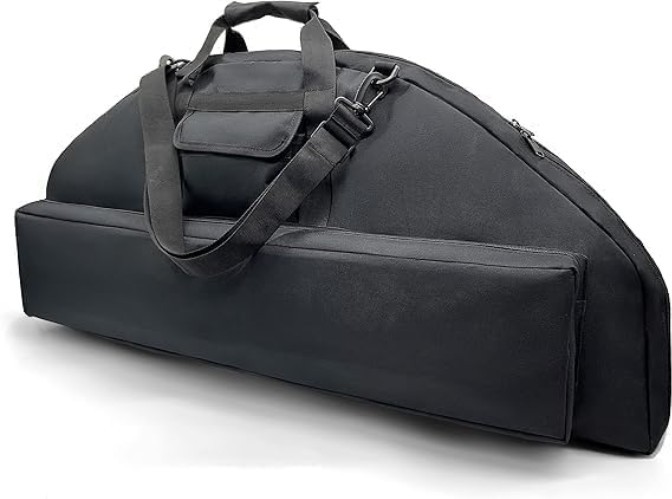 Durable Compound Bow Carrying Case - Padded & Zipper Access with Arrow Storage