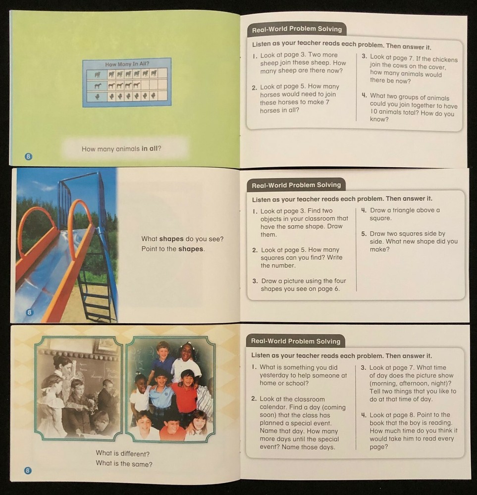 Kindergarten Math Readers -Real World (Math/Science & Math/Social Studies) BELOW