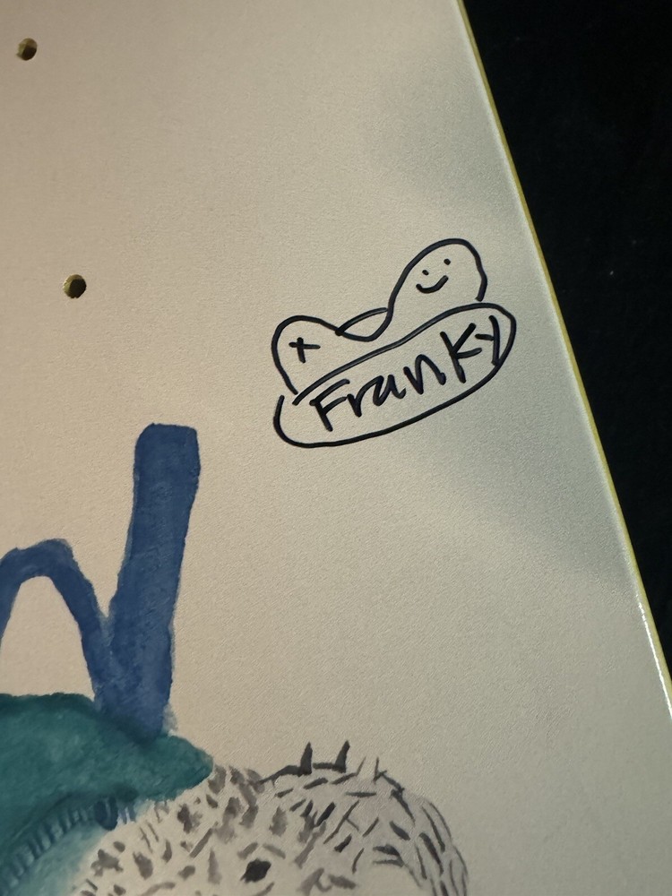 RARE SIGNED Primitive Franky Villani Noodles Skateboard Deck Egg Shaped AUTO