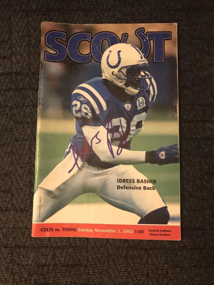 Idrees Bashir Signed Indianapolis Colts Scout Program Magazine Autographed