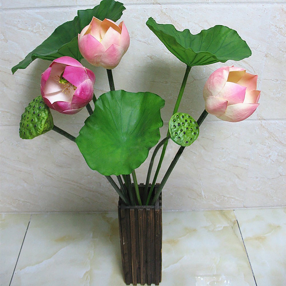 Small Artificial Pod With Wire Stem Oriental Style