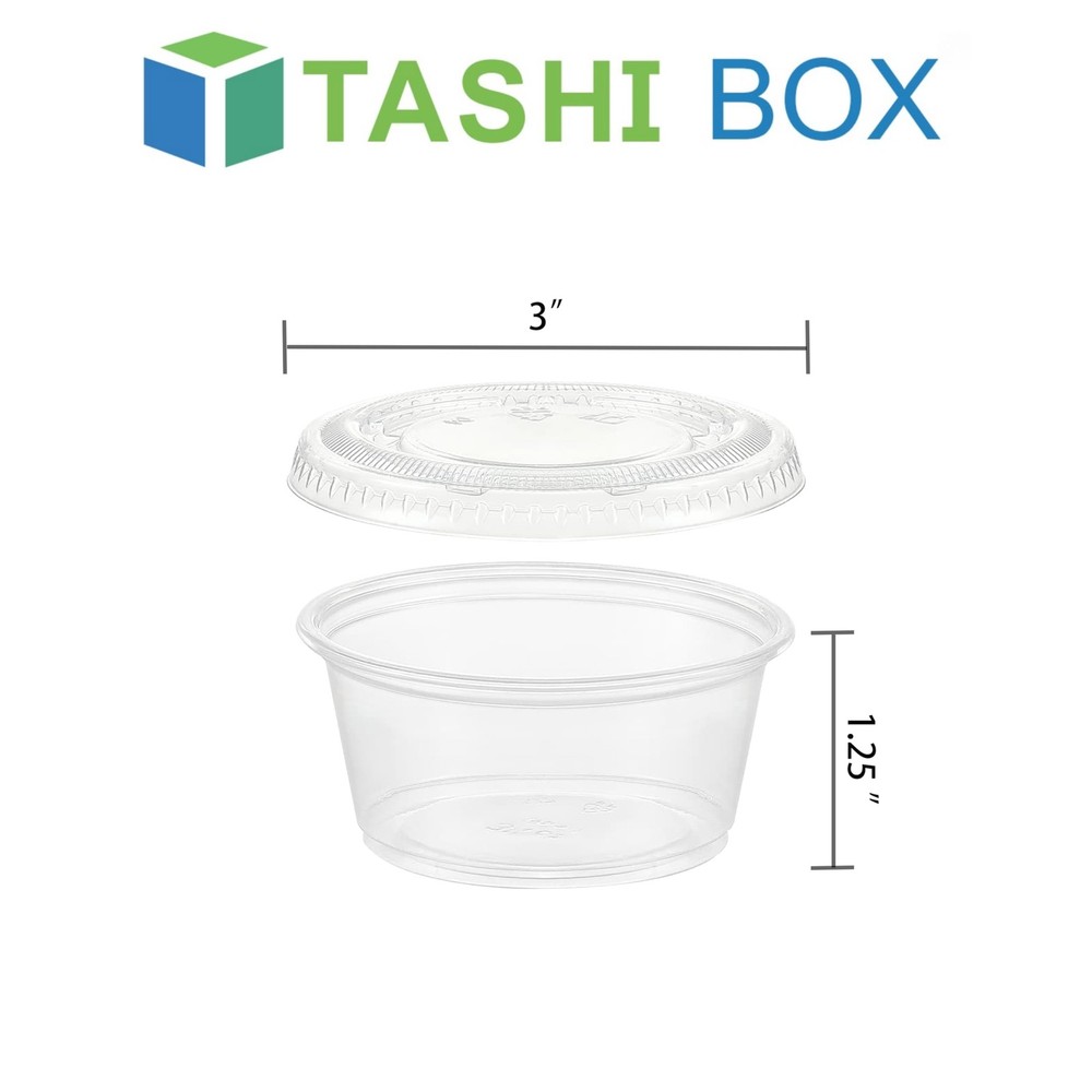 Disposable Portion Set 100 Sets 3.25 oz Clear food storage bin