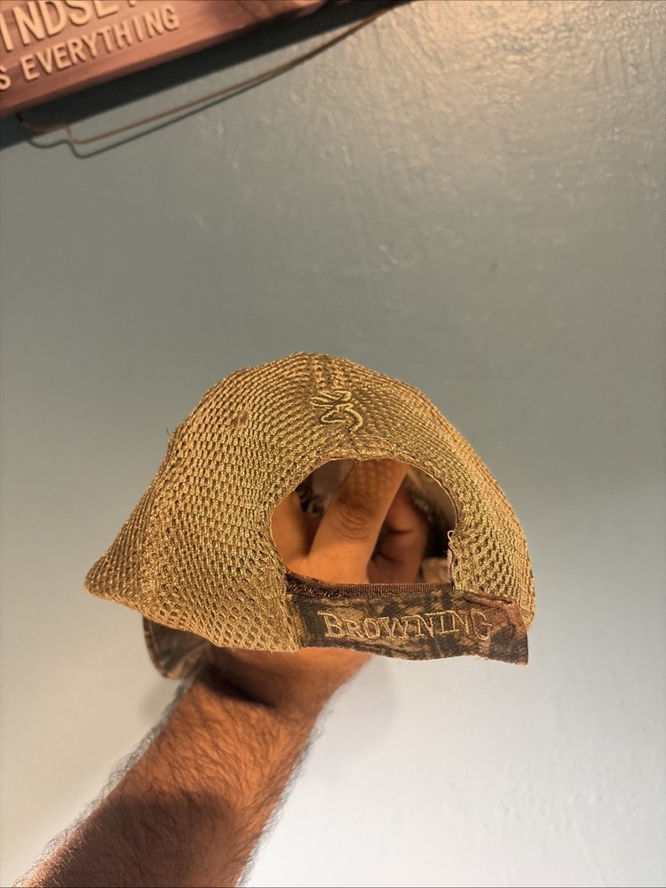 Browning Camo Hunting Baseball Hat Brown Adjustable