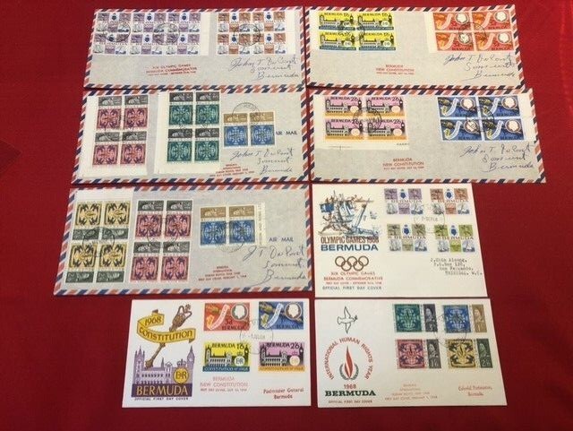 1968 Bermuda x 8 FDC