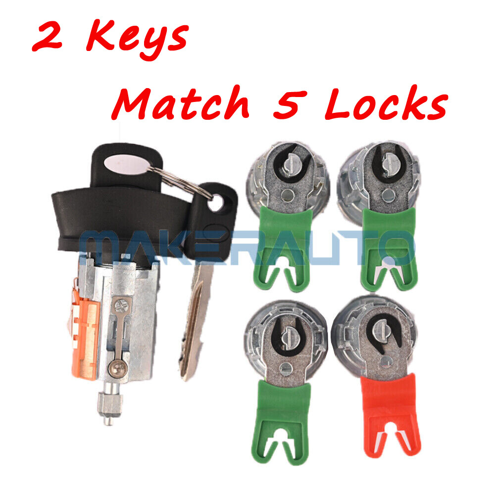 Ignition Switch &  Door Lock Cylinder W/Clips For Ford E Series Van E150 250 350