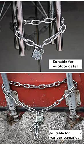 Security Chain Lock,Bike Lock, Premium Case-Hardened Silver