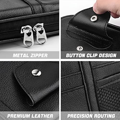Car Sun Visor Organizer, PU Leather Document Registration Case Bag with Gray