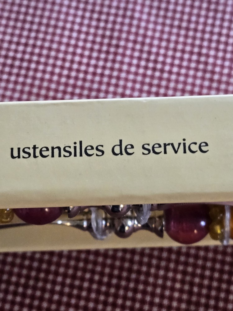 Pier1 IMPORTS Serving Fork and Spoon Set Beaded Decorative NIB