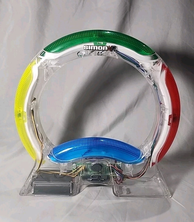 Simon AIR Electronic Memory Game Translucent Plastic Hasbro Tested Works! Rare!