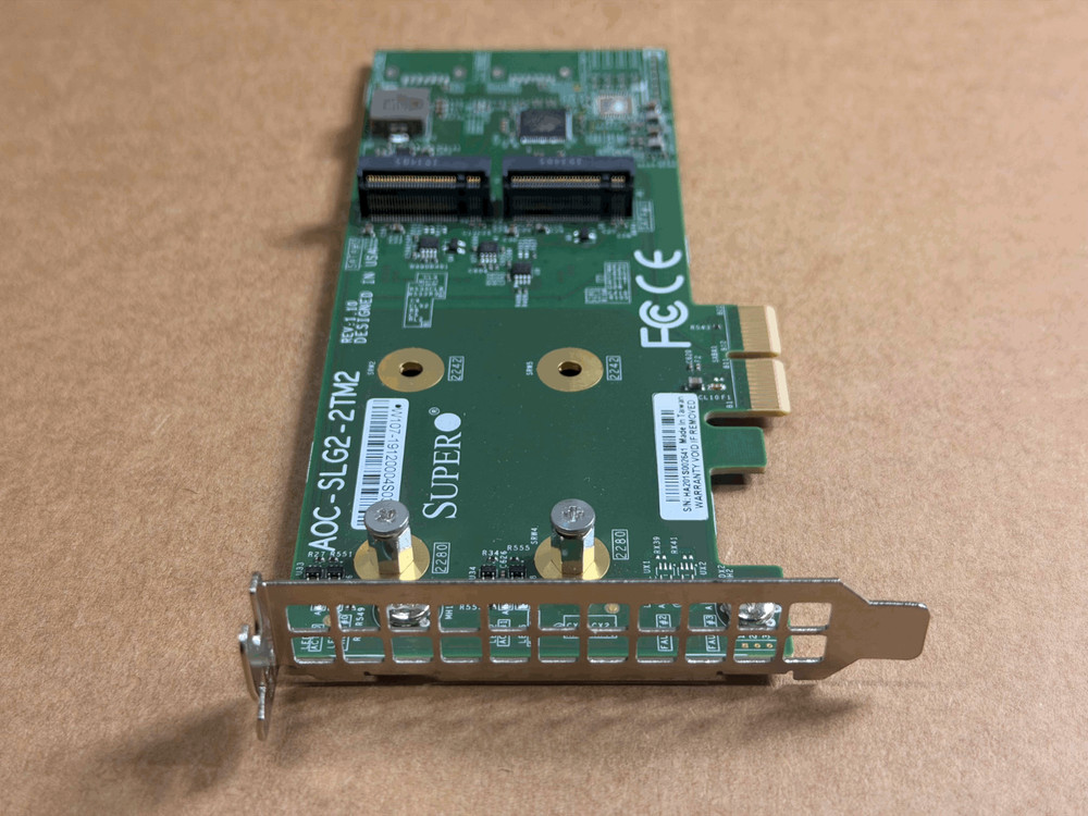 Supermicro 2x M.2 SATA SSD PCI-e HW RAID Controller Card - AOC-SLG2-2TM2