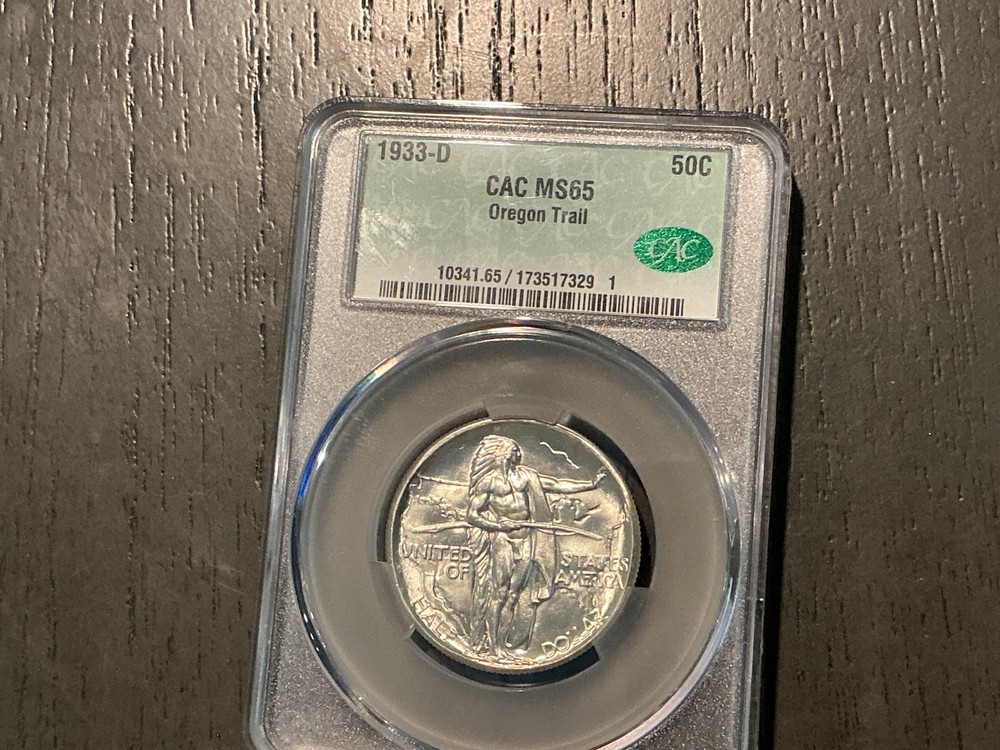 1933-D Silver Commemorative Oregon Trail MS 65 CAC