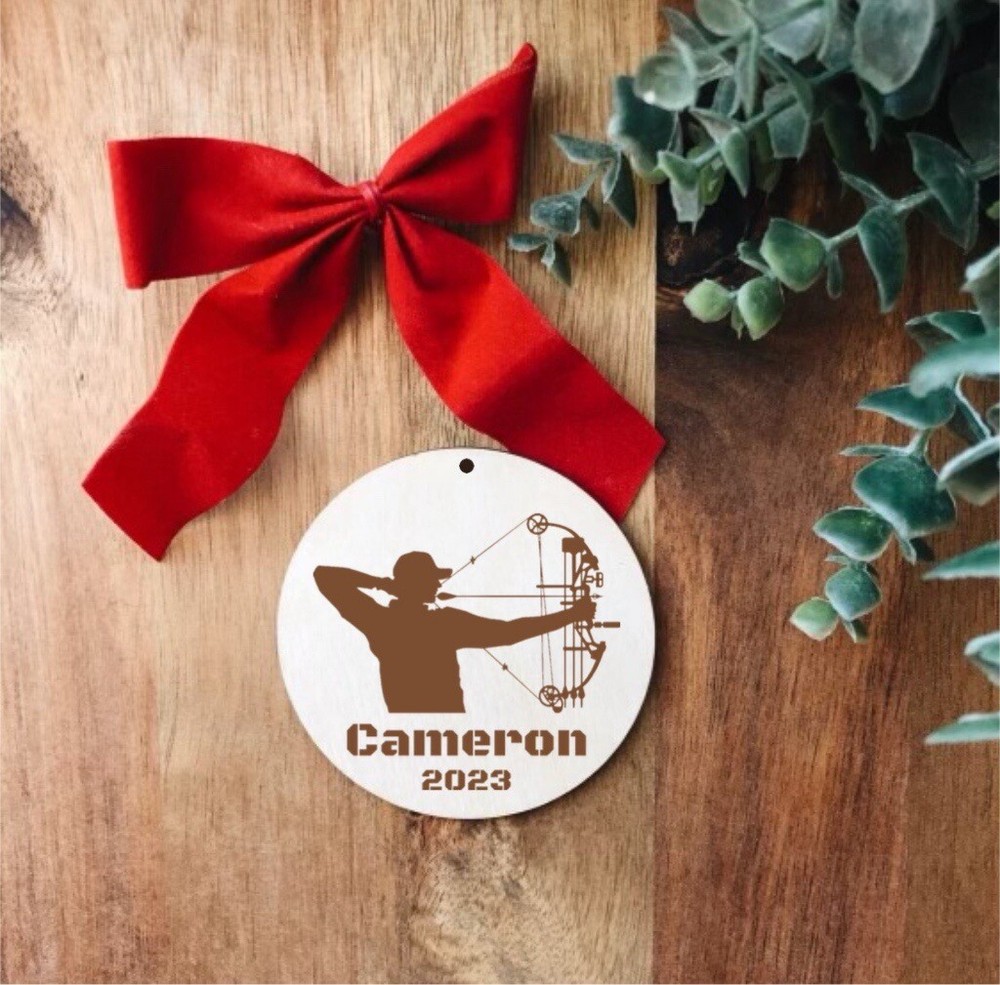 Bowhunter Personalized Christmas Tree Ornament