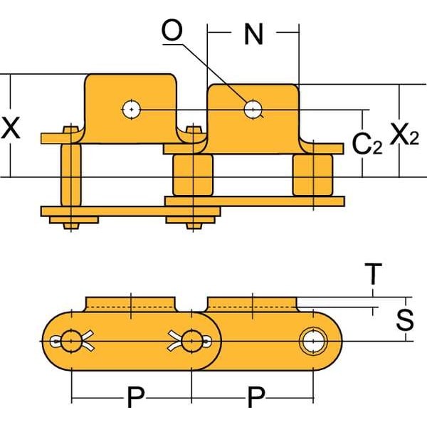 Tsubaki C2050a1cl Connecting Roller Link, A-1 Attachment
