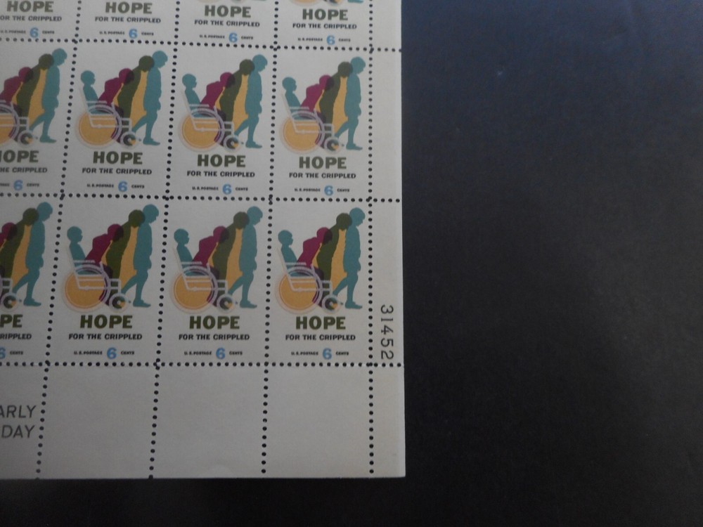 Scott 1385, 6 cent, Hope for the Crippled, Sheet