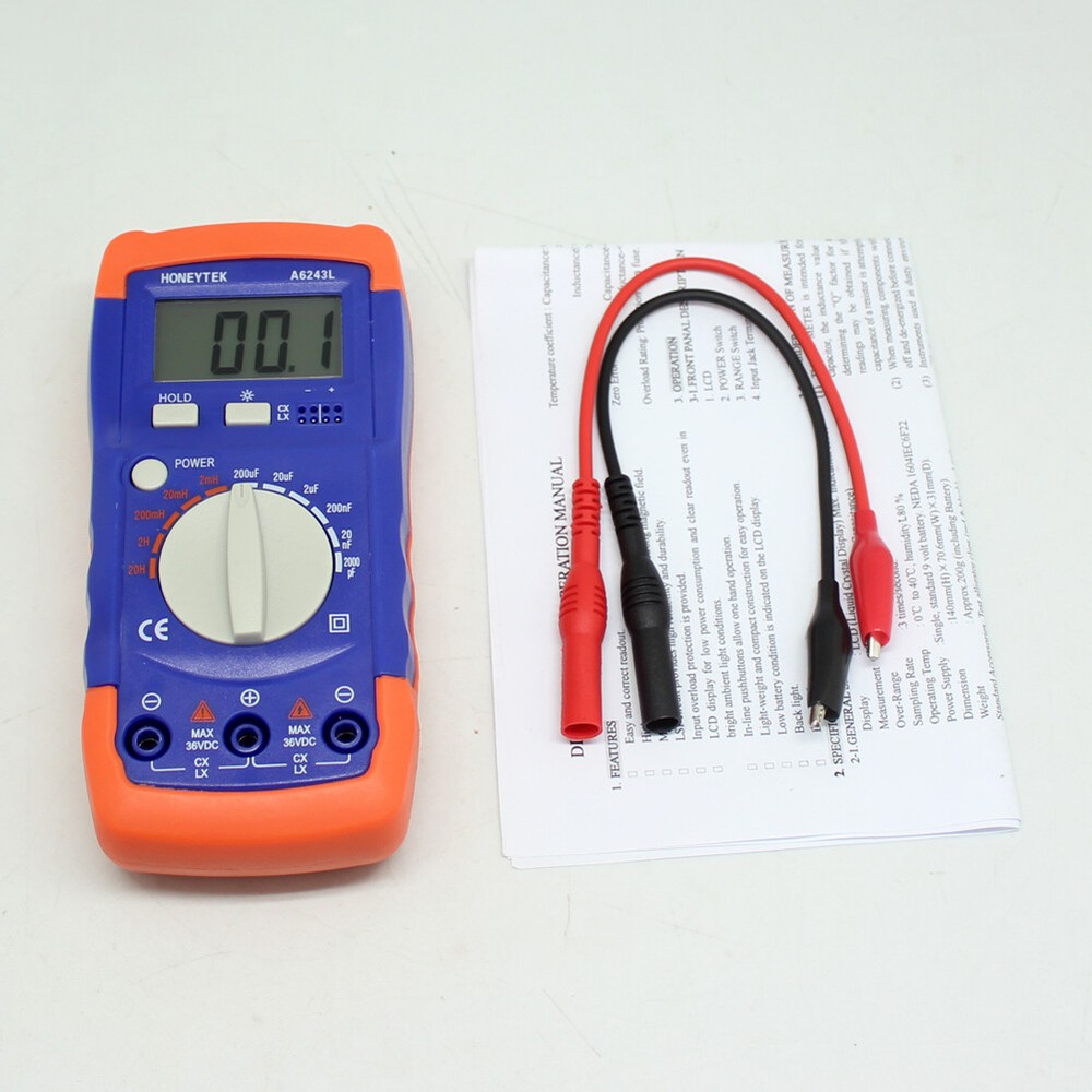 A6243L Digital LCD Capacitance Inductance LCR Meter Tester Multimeter