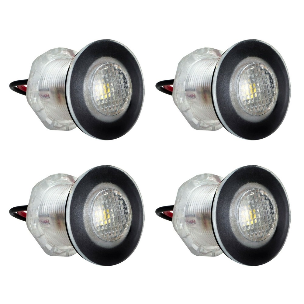 RecPro Livewell Round Led White RV Courtesy Light 12V Waterproof (4 Pack)