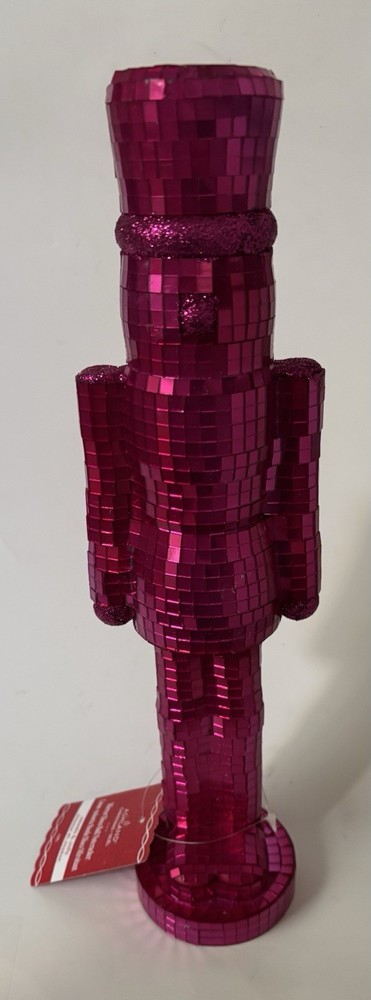 NWT Mirror Disco Ball NutCracker Ashland Pink Free Standing Decor Christmas