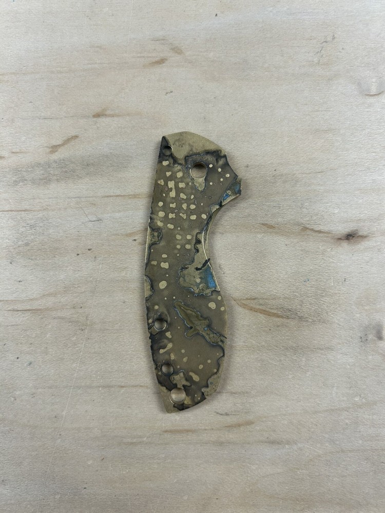 Custom “Swirls” Shipwreck Brass CRKT Pilar Front Handle Scale