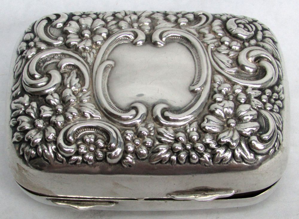OUTSTANDING MAUSER 1880's STERLING SILVER REPOSSE' SOAP BOX