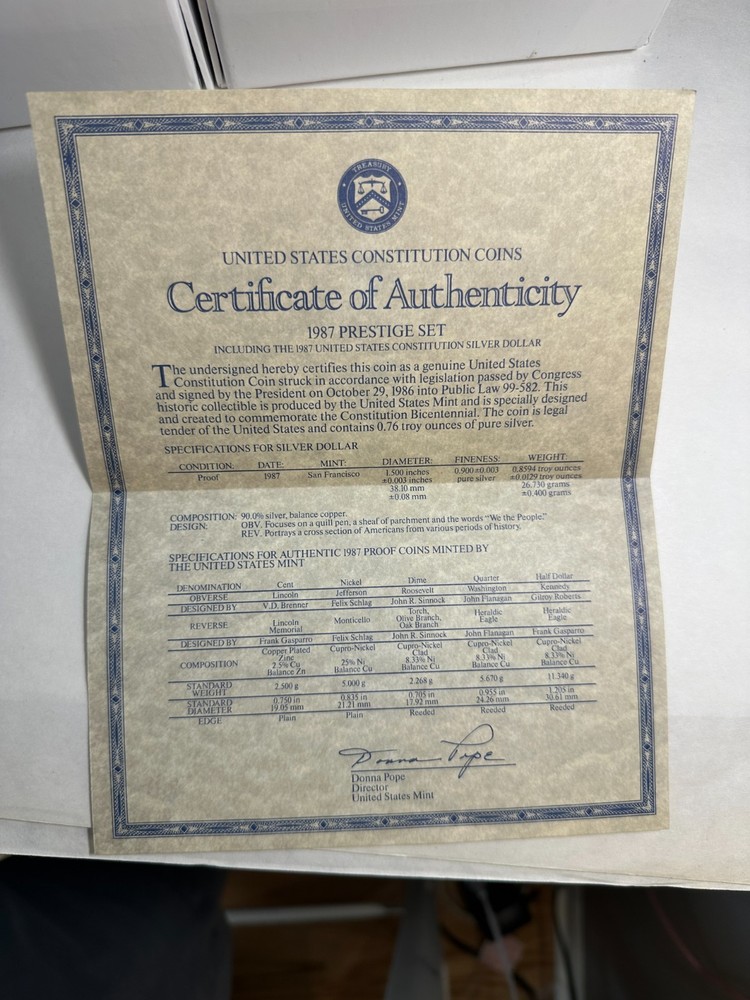 1987 S Prestige Proof Set