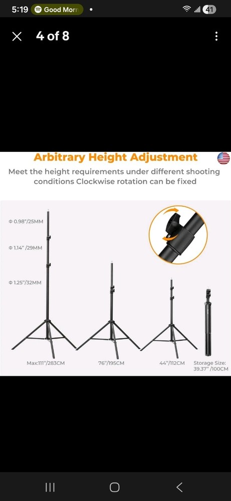 K & F Concepts 2.8m Stand For Multiple Different Items