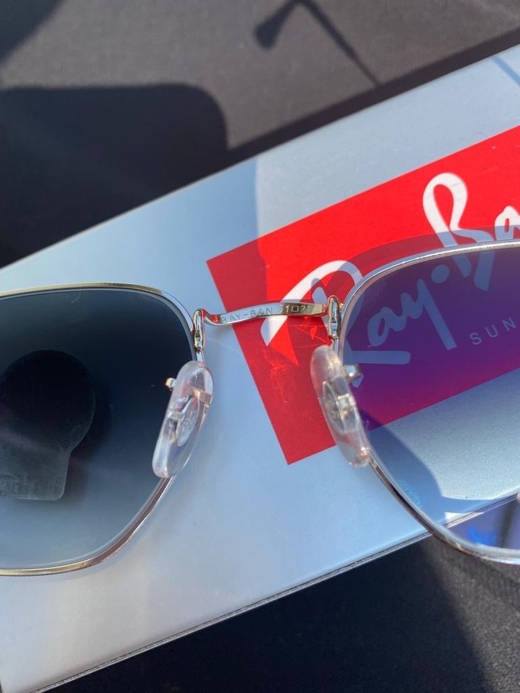 New Ray-Ban Hexagonal Silver Frame/ Gradient Grey 51mm RB3548 Sunglasses