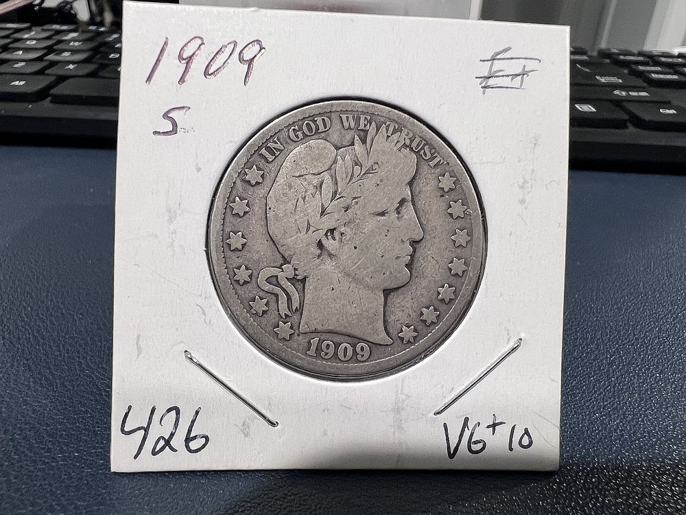 1909-S Barber Half Silver Dollar (CJ)