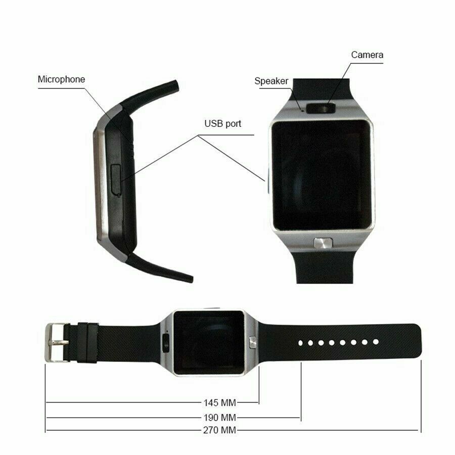 Bluetooth Smart Watch w/Camera Waterproof Phone Mate For Android Samsung iPhone