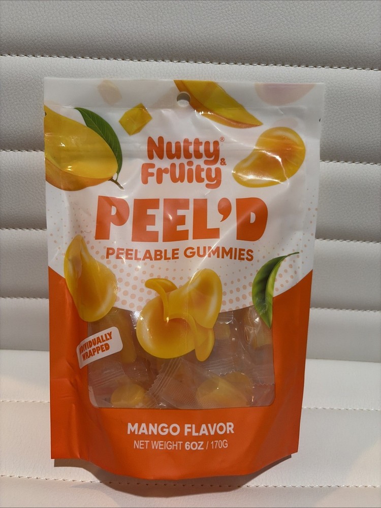 New Nutty & Fruity Peel'd  Peelable Gummies  Mango Flavor  6oz