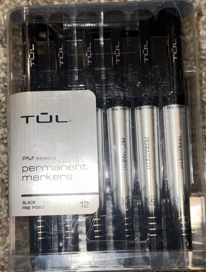 TUL PM Series Permanent Markers Fine Point Black 12 Pack